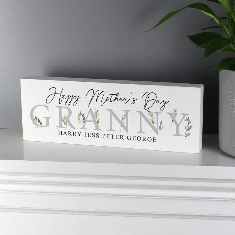 Personalised Memento Personalised Botanical Wooden Block Sign