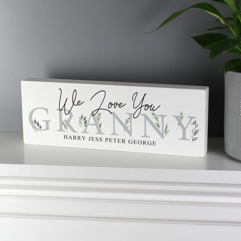 Personalised Memento Personalised Botanical Wooden Block Sign