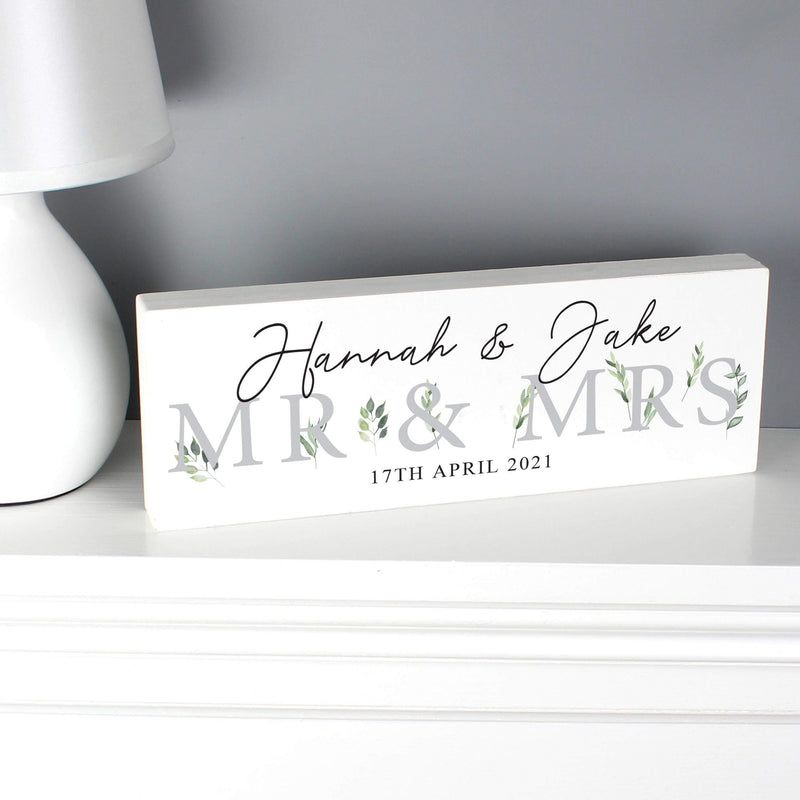 Personalised Memento Personalised Botanical Wooden Block Sign