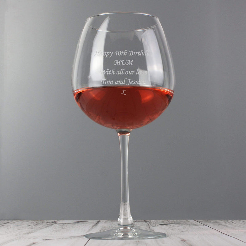 Personalised Memento Glasses & Barware Personalised Bottle of Wine Glass
