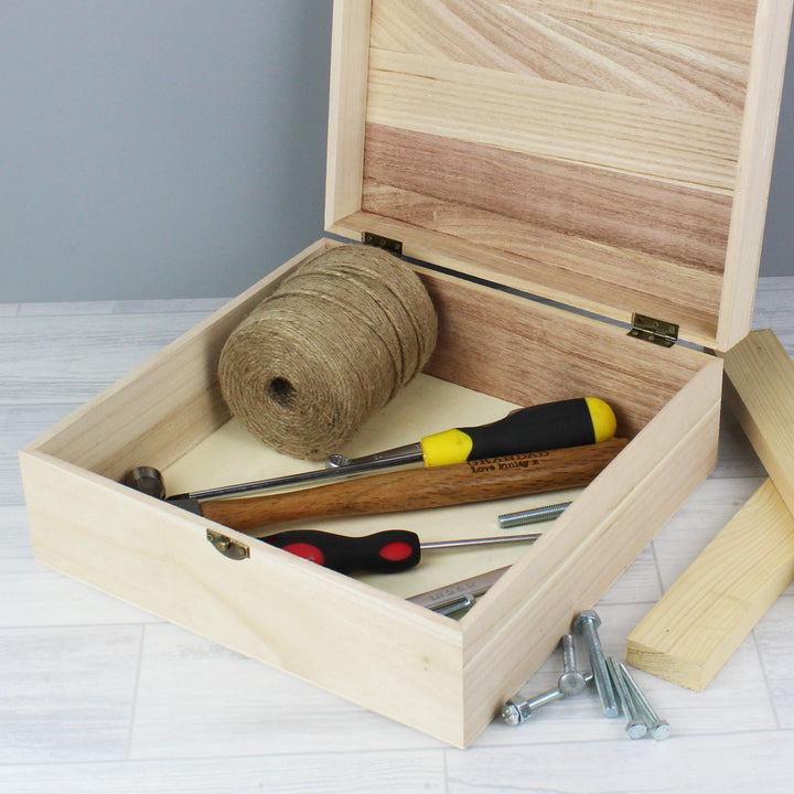 Personalised Memento Personalised Box of Man Crap Large Wooden Keepsake Box