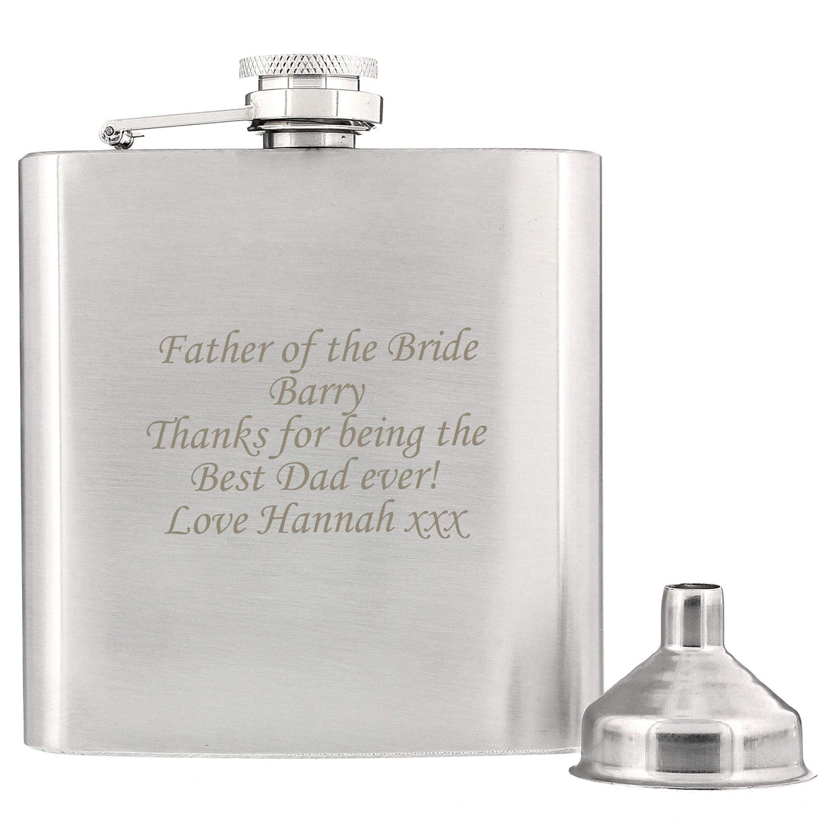 Personalised Memento Glasses & Barware Personalised Boxed Stainless Steel Hip Flask