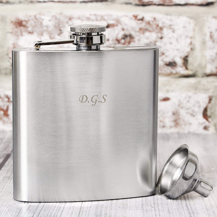 Personalised Memento Glasses &amp; Barware Personalised Boxed Stainless Steel Hip Flask