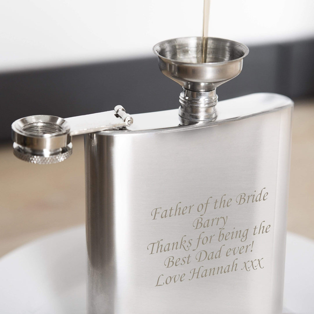 Personalised Memento Glasses &amp; Barware Personalised Boxed Stainless Steel Hip Flask