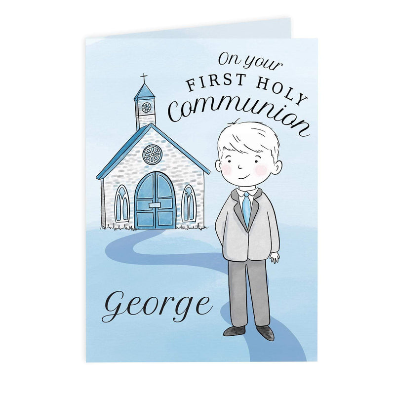 Personalised Memento Personalised Boys First Holy Communion Card