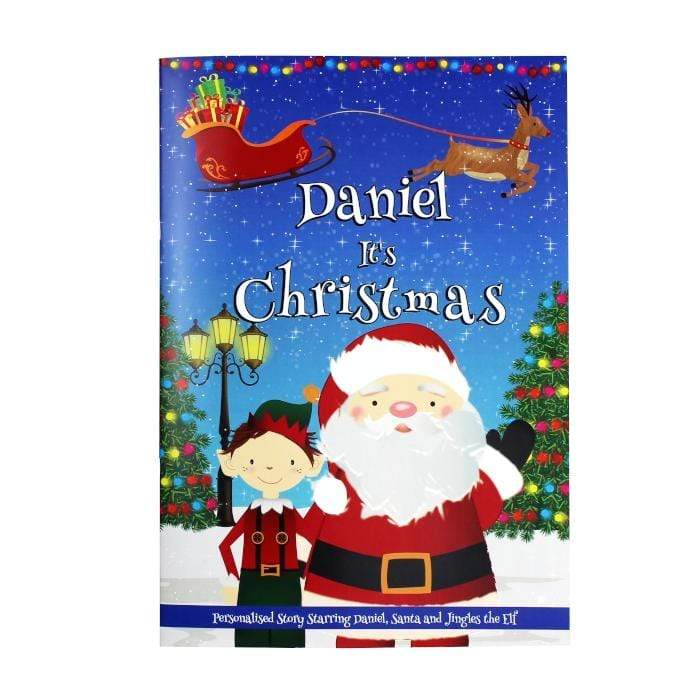 Personalised Memento Books Personalised Boys ""It's Christmas"" Story Book, Featuring Santa and his Elf Jingles