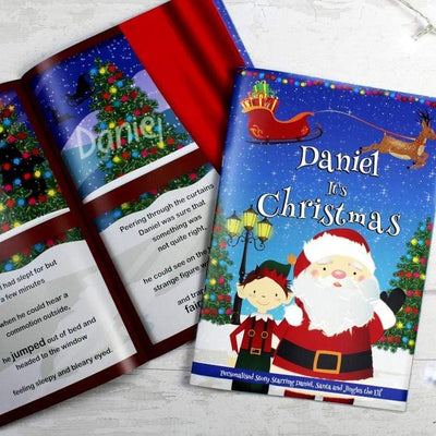 Personalised Memento Books Personalised Boys ""It's Christmas"" Story Book, Featuring Santa and his Elf Jingles