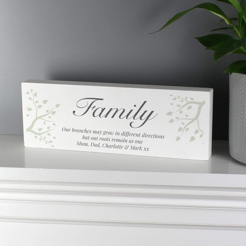 Personalised Memento Personalised Branches Wooden Block Sign