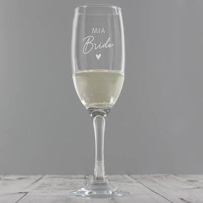 Personalised Memento Personalised Bride Flute Glass