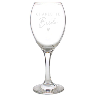 Personalised Memento Personalised Bride Wine Glass