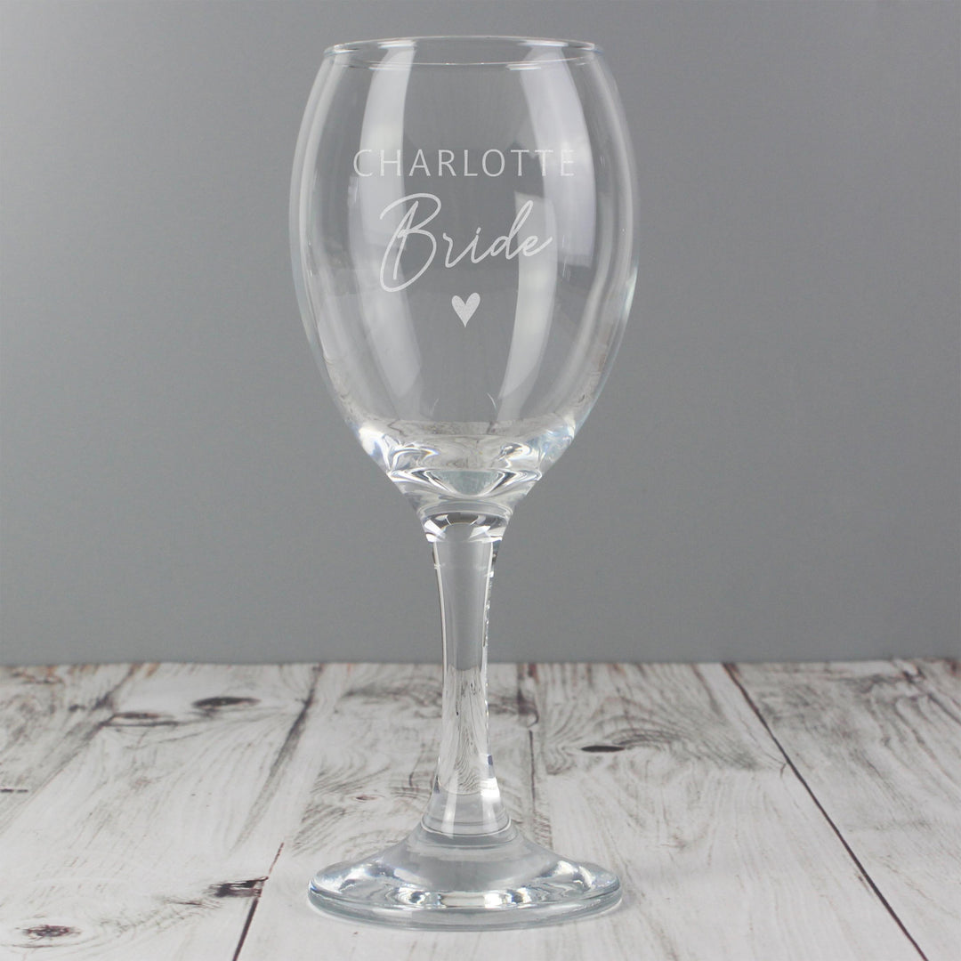 Personalised Memento Personalised Bride Wine Glass