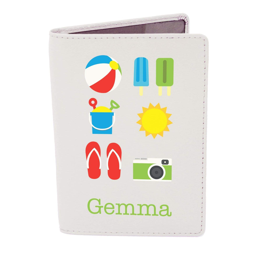Personalised Memento Leather Personalised Bright Travel Cream Passport Holder