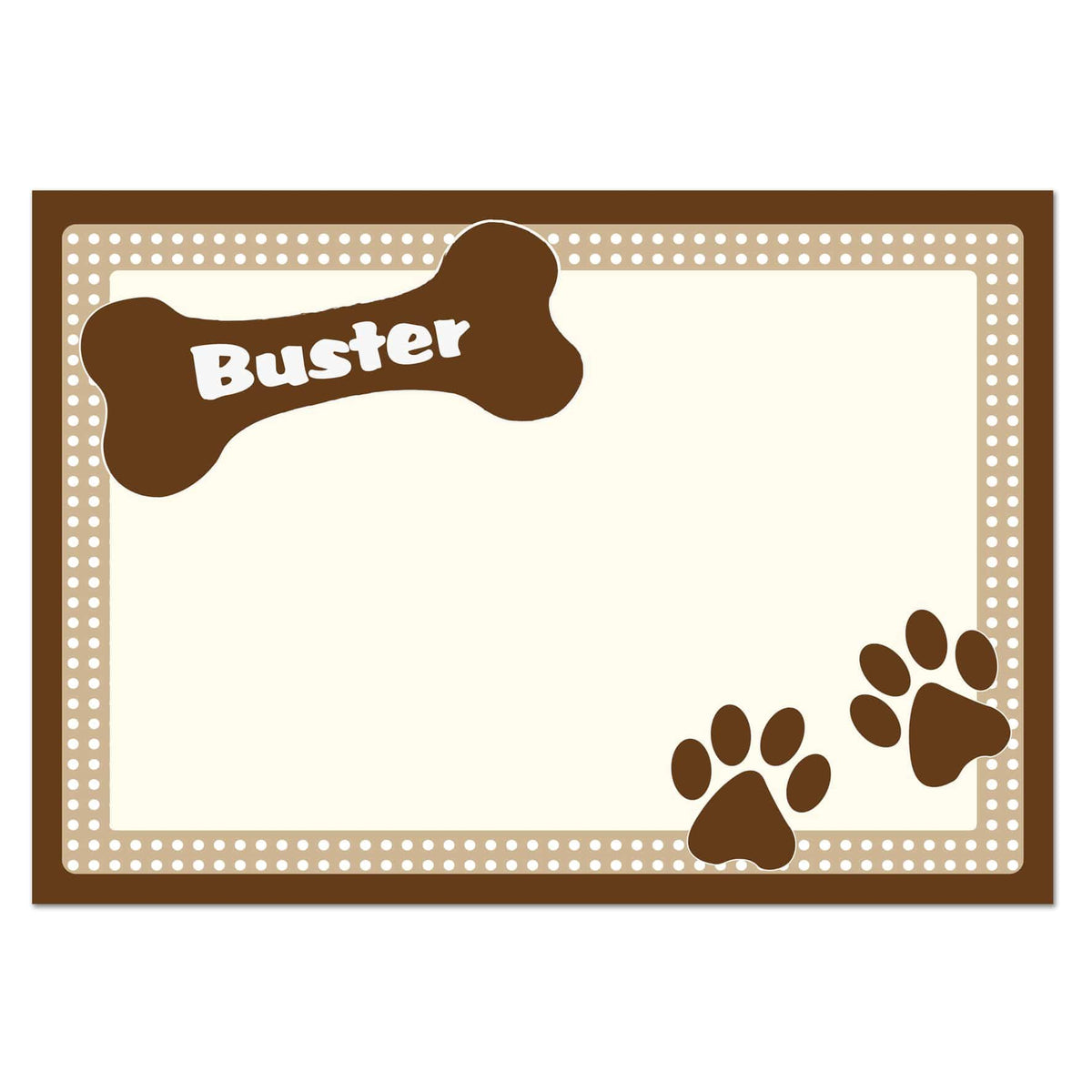 Personalised Memento Mealtime Essentials Personalised Brown Dotty Dog Placemat