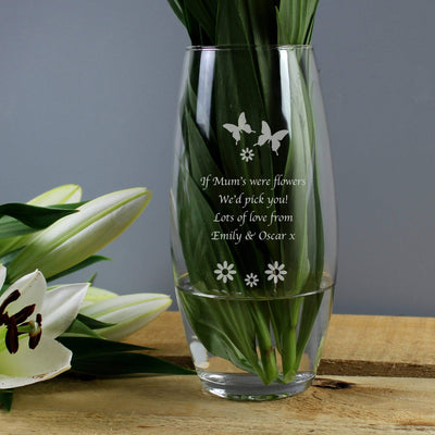 Personalised Memento Vases Personalised Butterflies and Flowers Bullet Vase