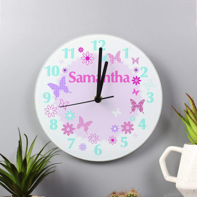 Personalised Memento Clocks & Watches Personalised Butterfly Clock