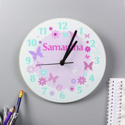 Personalised Memento Clocks & Watches Personalised Butterfly Clock