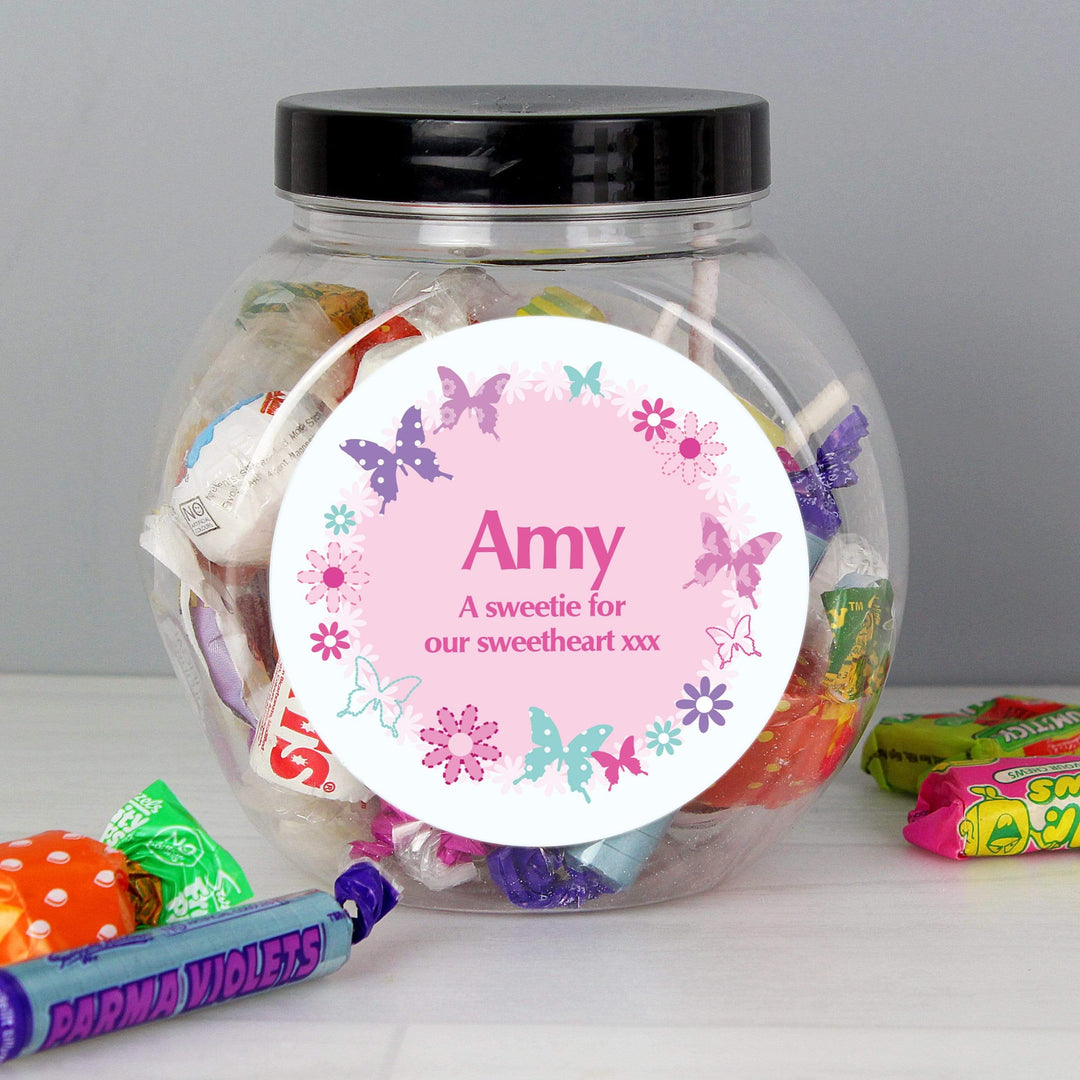 Personalised Memento Food &amp; Drink Personalised Butterfly Sweets Jar