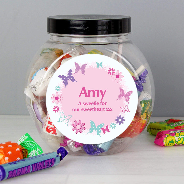 Personalised Memento Food &amp; Drink Personalised Butterfly Sweets Jar