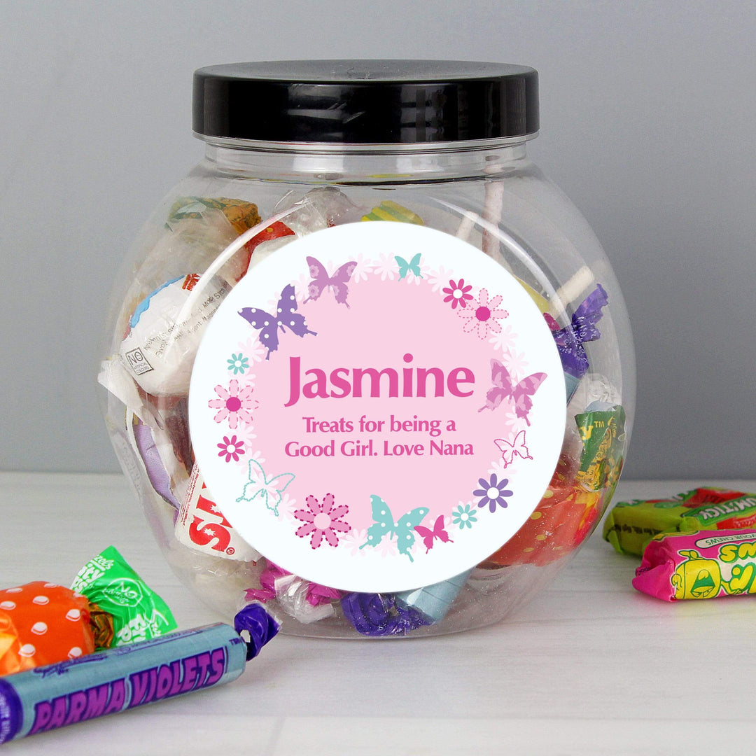 Personalised Memento Food &amp; Drink Personalised Butterfly Sweets Jar