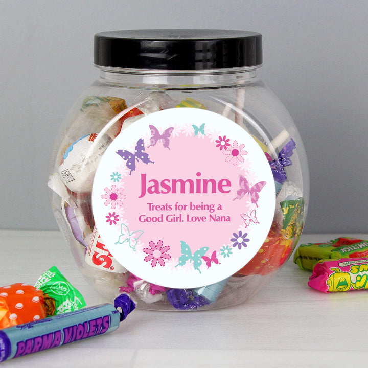 Personalised Memento Food &amp; Drink Personalised Butterfly Sweets Jar
