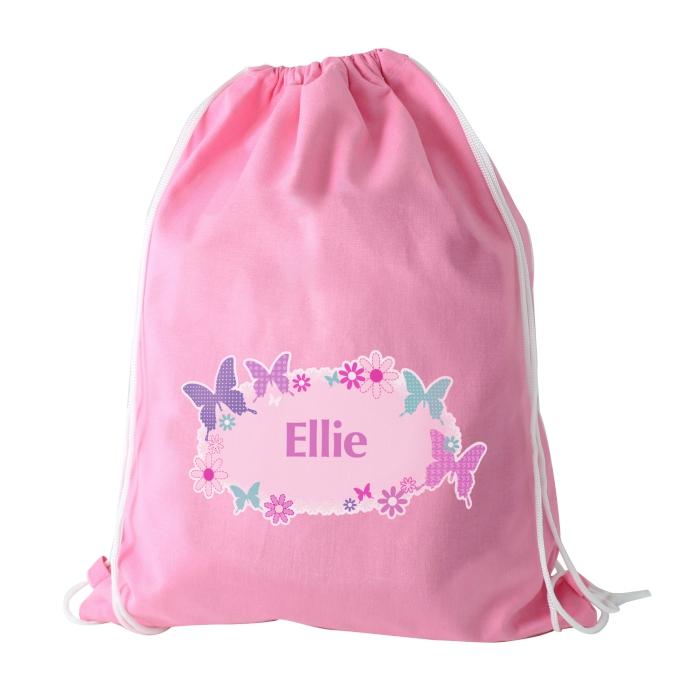Personalised Memento Textiles Personalised Butterfly Swim &amp; Kit Bag