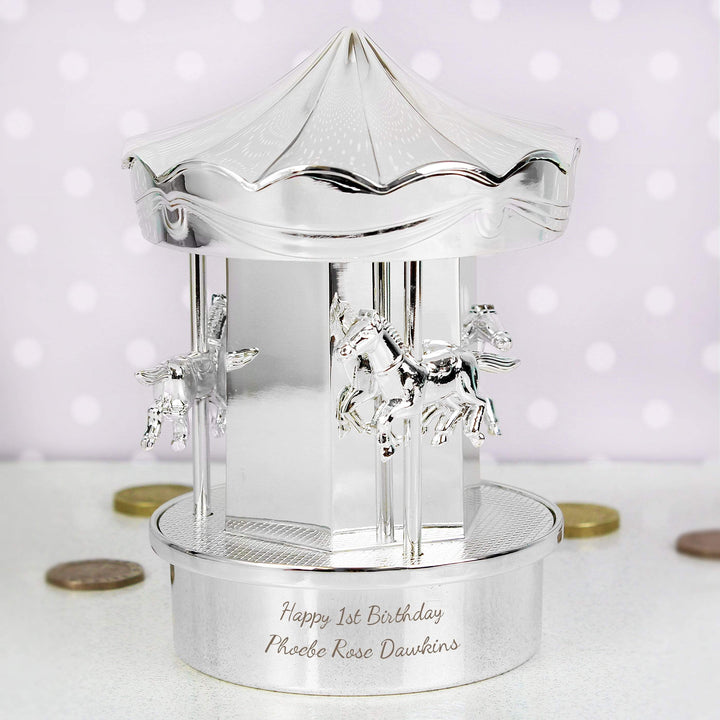 Personalised Memento Money Boxes Personalised Carousel Money Box