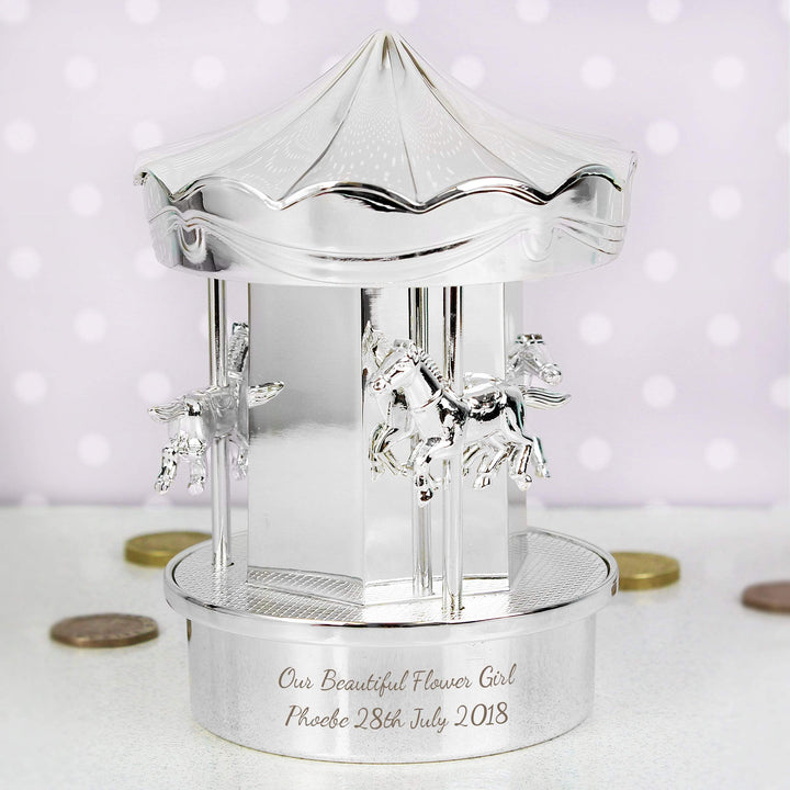 Personalised Memento Money Boxes Personalised Carousel Money Box