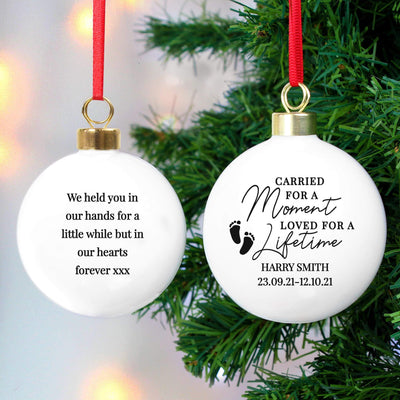 Personalised Memento Personalised Carried for a Moment Bauble