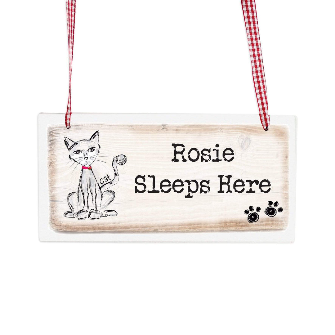 Personalised Memento Hanging Decorations &amp; Signs Personalised Cat Wooden Sign