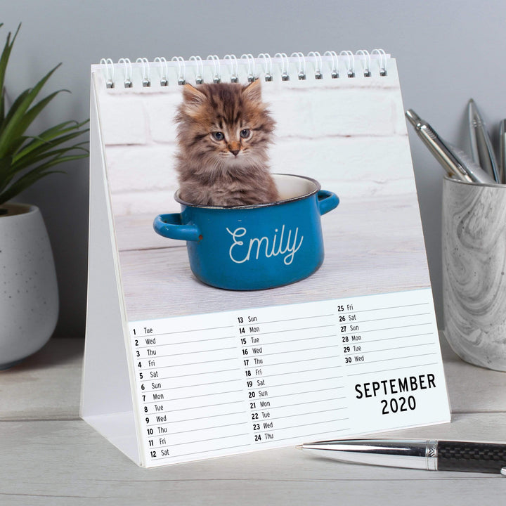 Personalised Memento Stationery &amp; Pens Personalised Cats and Kittens Desk Calendar