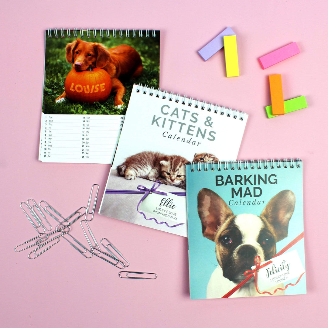 Personalised Memento Stationery &amp; Pens Personalised Cats and Kittens Desk Calendar