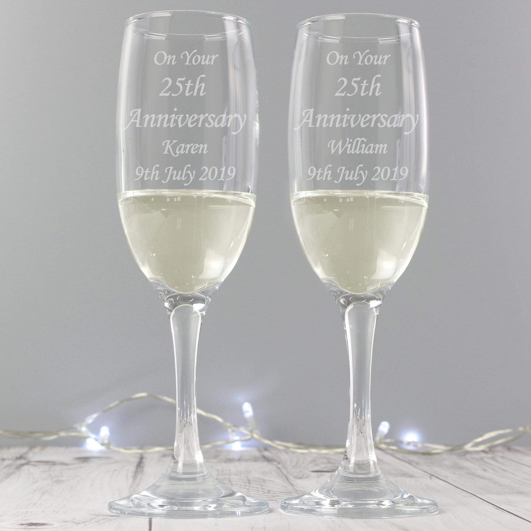 Personalised Memento Glasses &amp; Barware Personalised Celebration Pair of Flutes with Gift Box