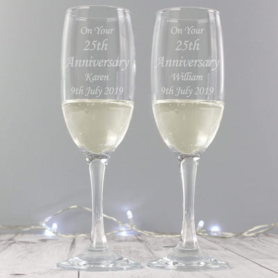 Personalised Memento Glasses & Barware Personalised Celebration Pair of Flutes with Gift Box