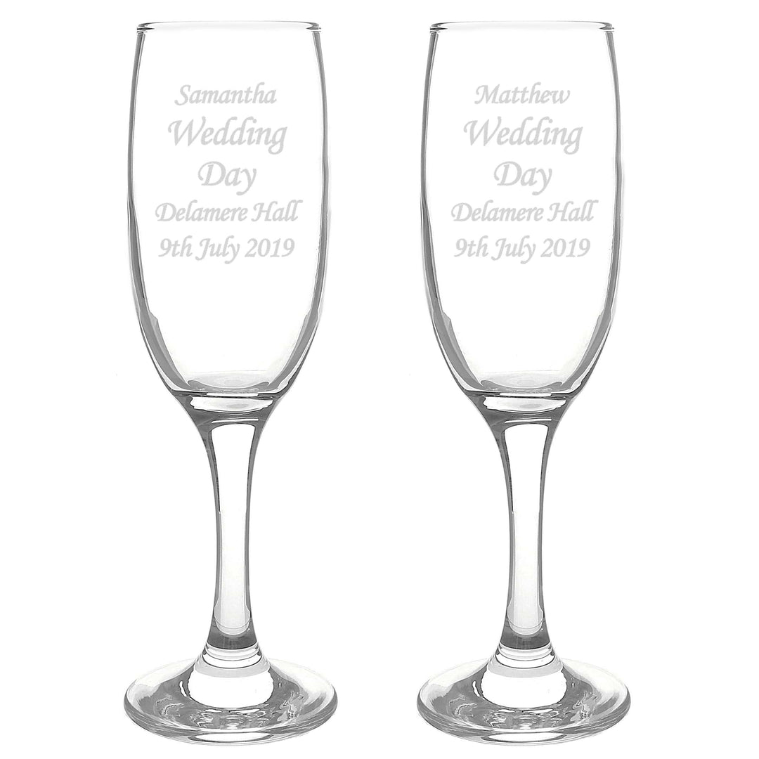 Personalised Memento Glasses &amp; Barware Personalised Celebration Pair of Flutes with Gift Box