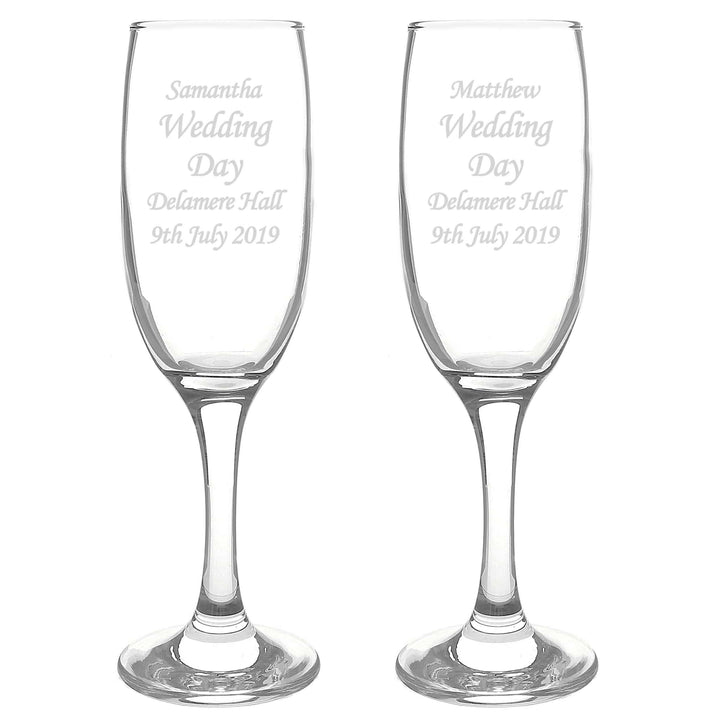 Personalised Memento Glasses &amp; Barware Personalised Celebration Pair of Flutes with Gift Box