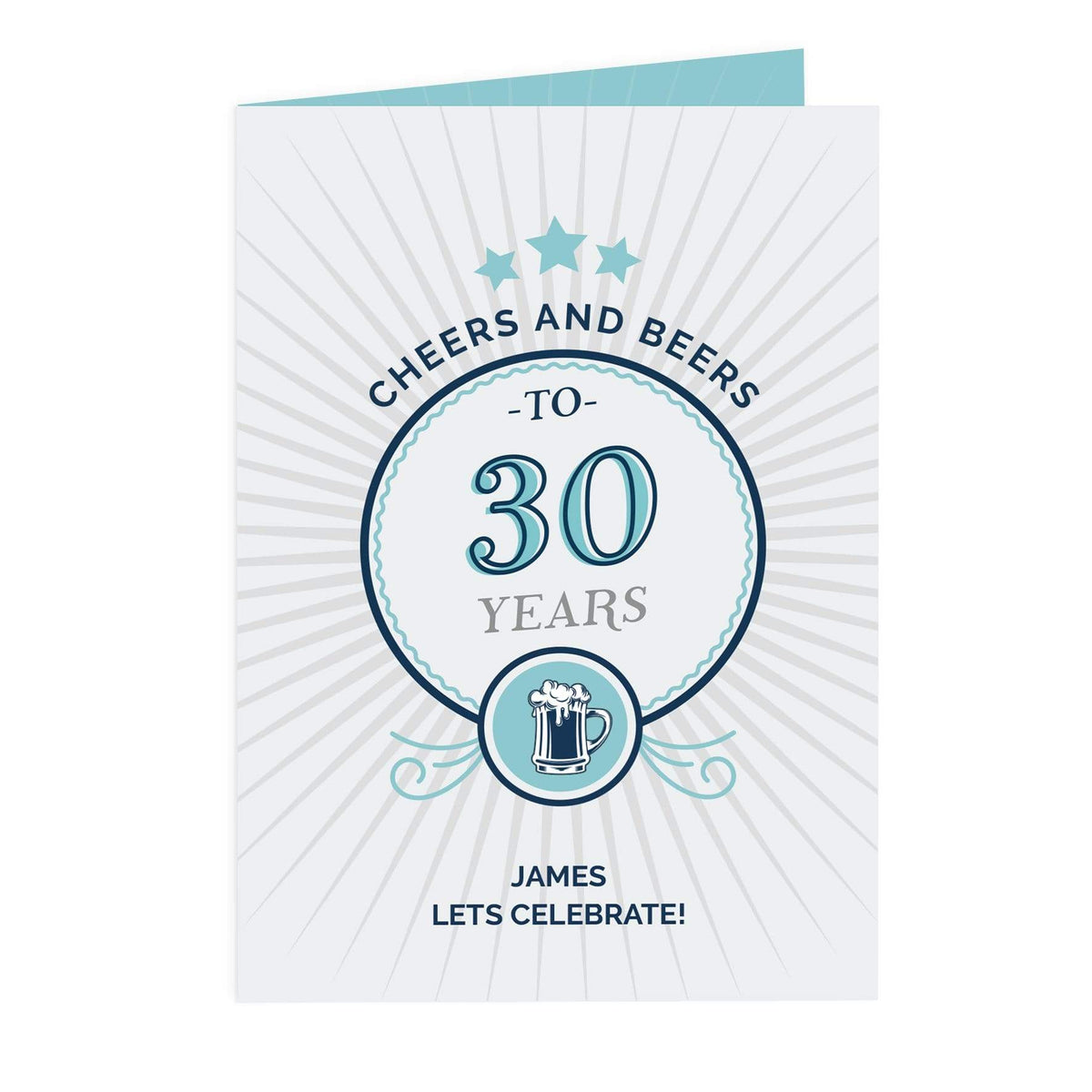 Personalised Memento Greetings Cards Personalised Cheers and Beers Birthday Card
