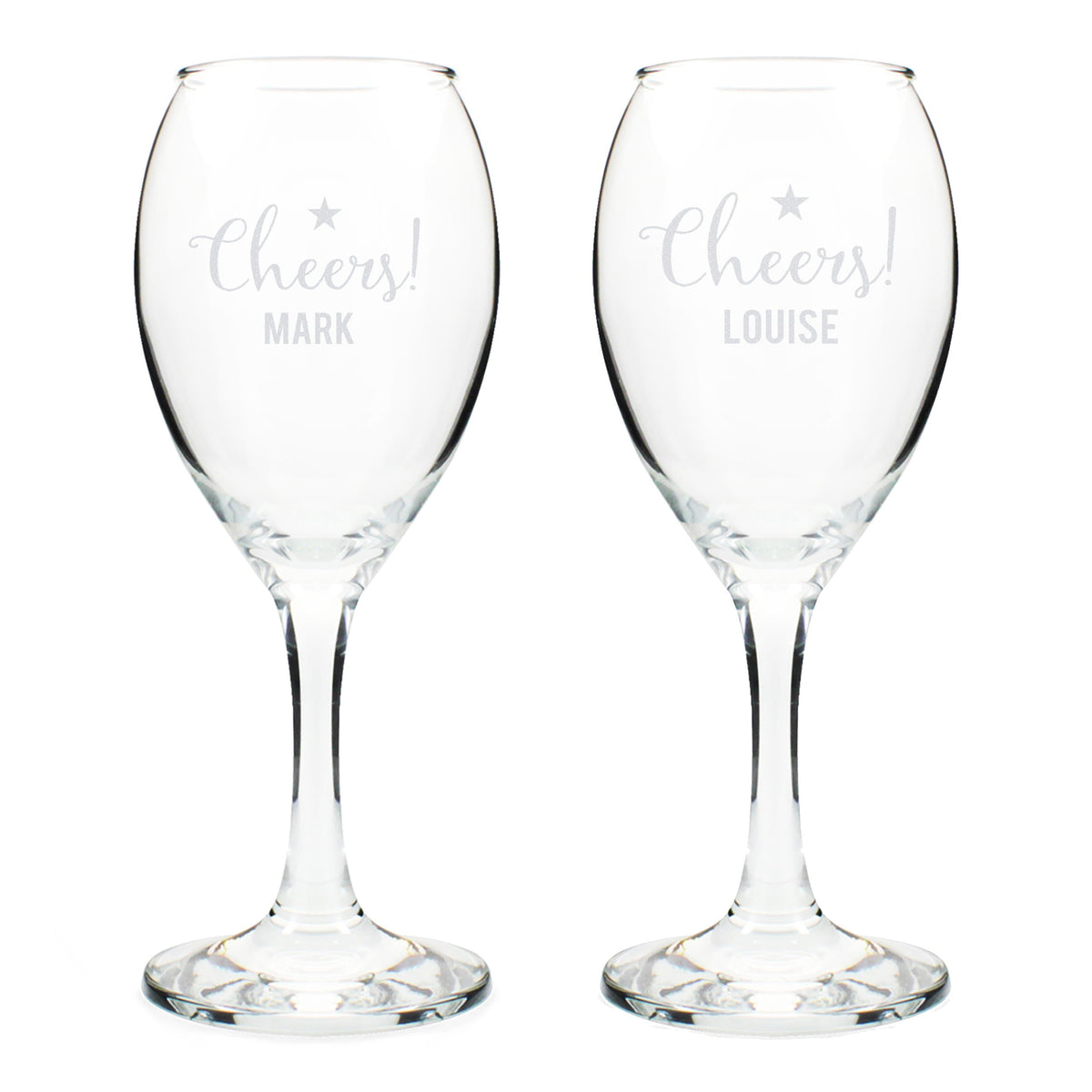 Personalised Memento Glasses & Barware Personalised Cheers Wine Glass Set