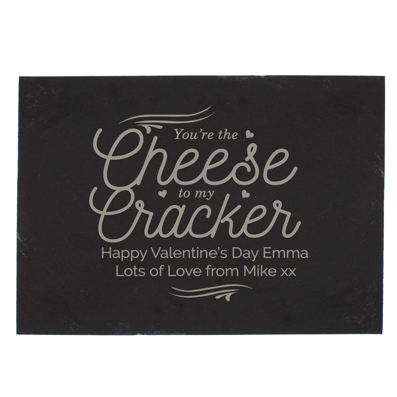 Personalised Memento Slate Personalised Cheese To My Cracker Slate Cheese Board