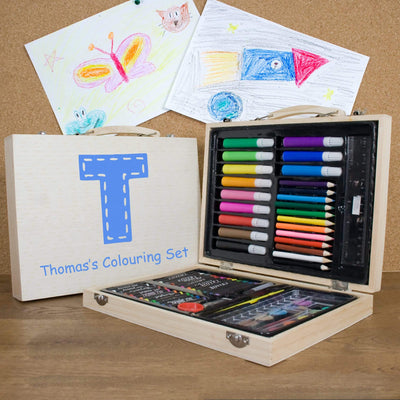 Treat Blue Personalised Children's Colouring Set