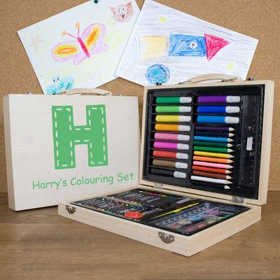 Treat Green Personalised Children's Colouring Set
