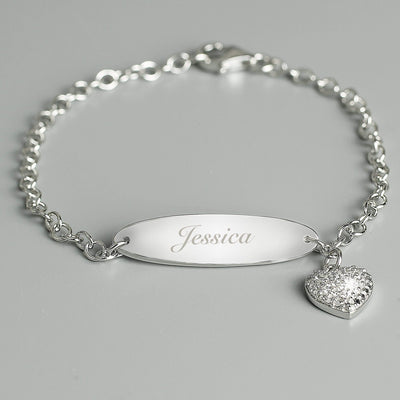 Personalised Memento Jewellery Personalised Children's Sterling Silver and Cubic Zirconia Bracelet