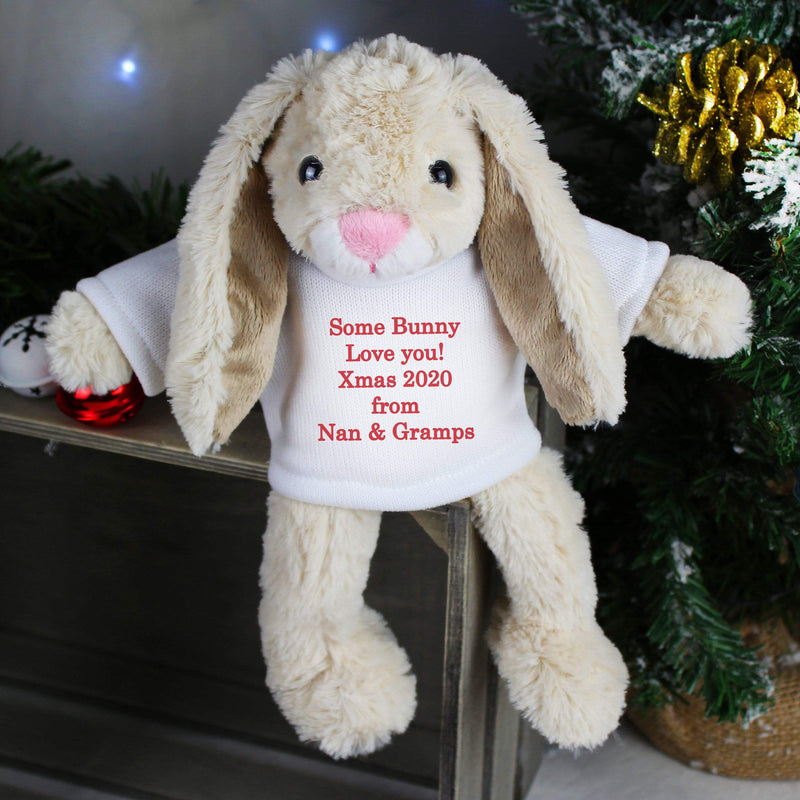 Personalised Memento Plush Personalised Christmas Bunny Rabbit - Red