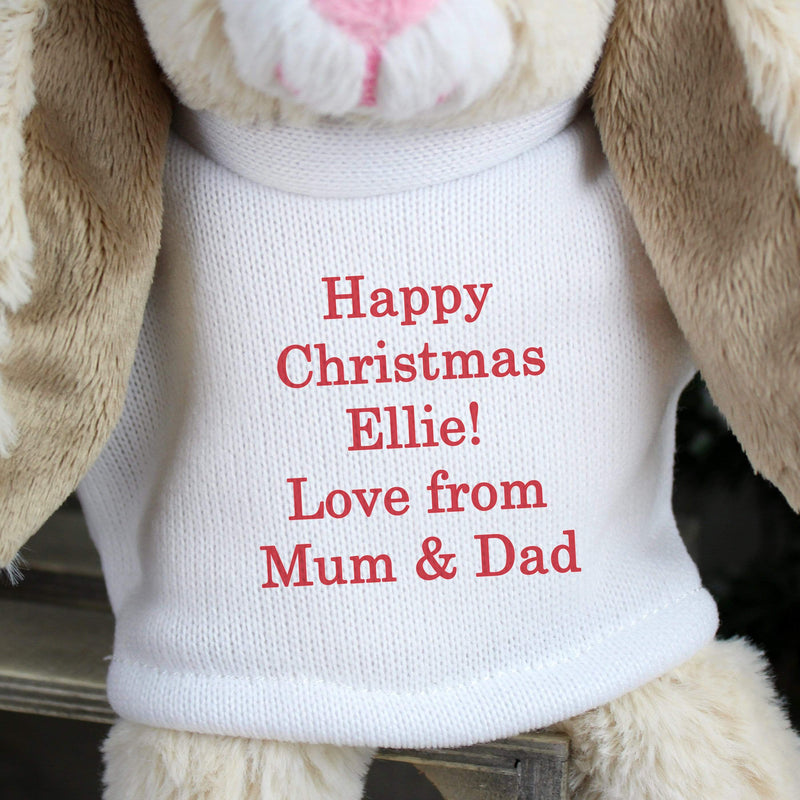 Personalised Memento Plush Personalised Christmas Bunny Rabbit - Red