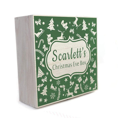 Treat Personalised Christmas Eve Box With Festive Pattern