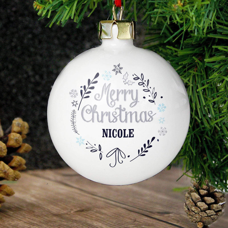 Personalised Memento Personalised Christmas Frost Bauble