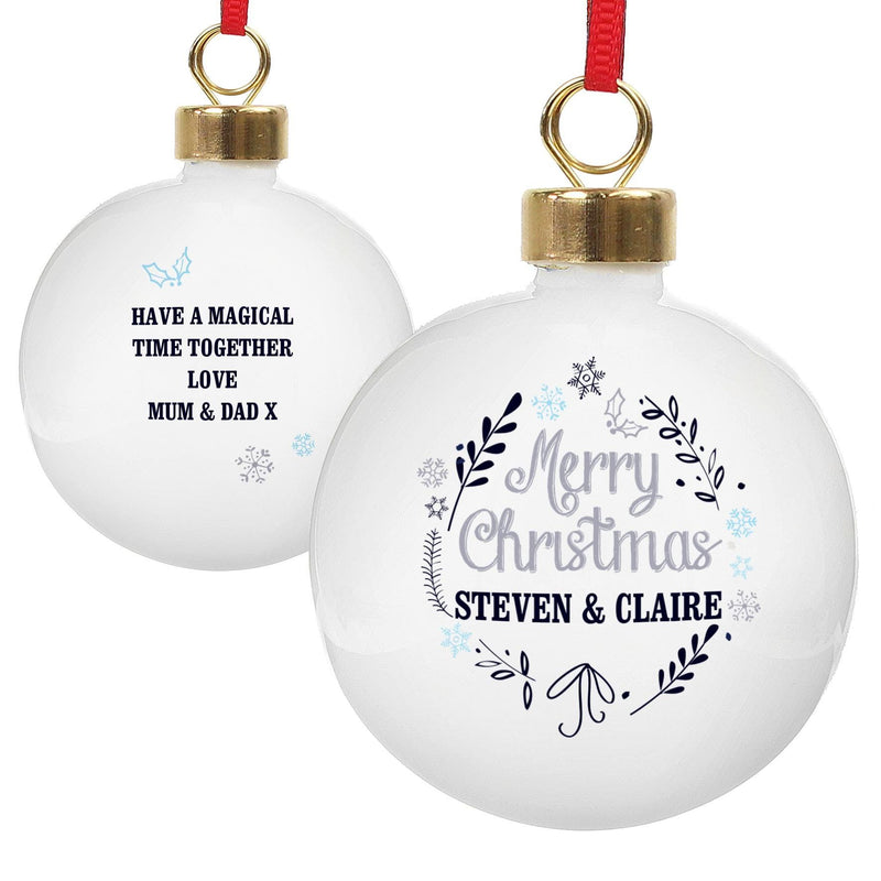Personalised Memento Personalised Christmas Frost Bauble
