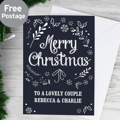 Personalised Memento Greetings Cards Personalised Christmas Frost Card