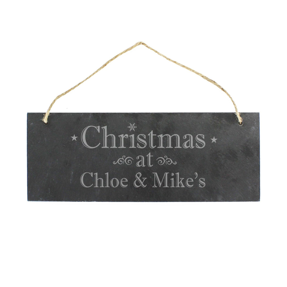 Personalised Memento Hanging Decorations & Signs Personalised Christmas Hanging Slate Plaque