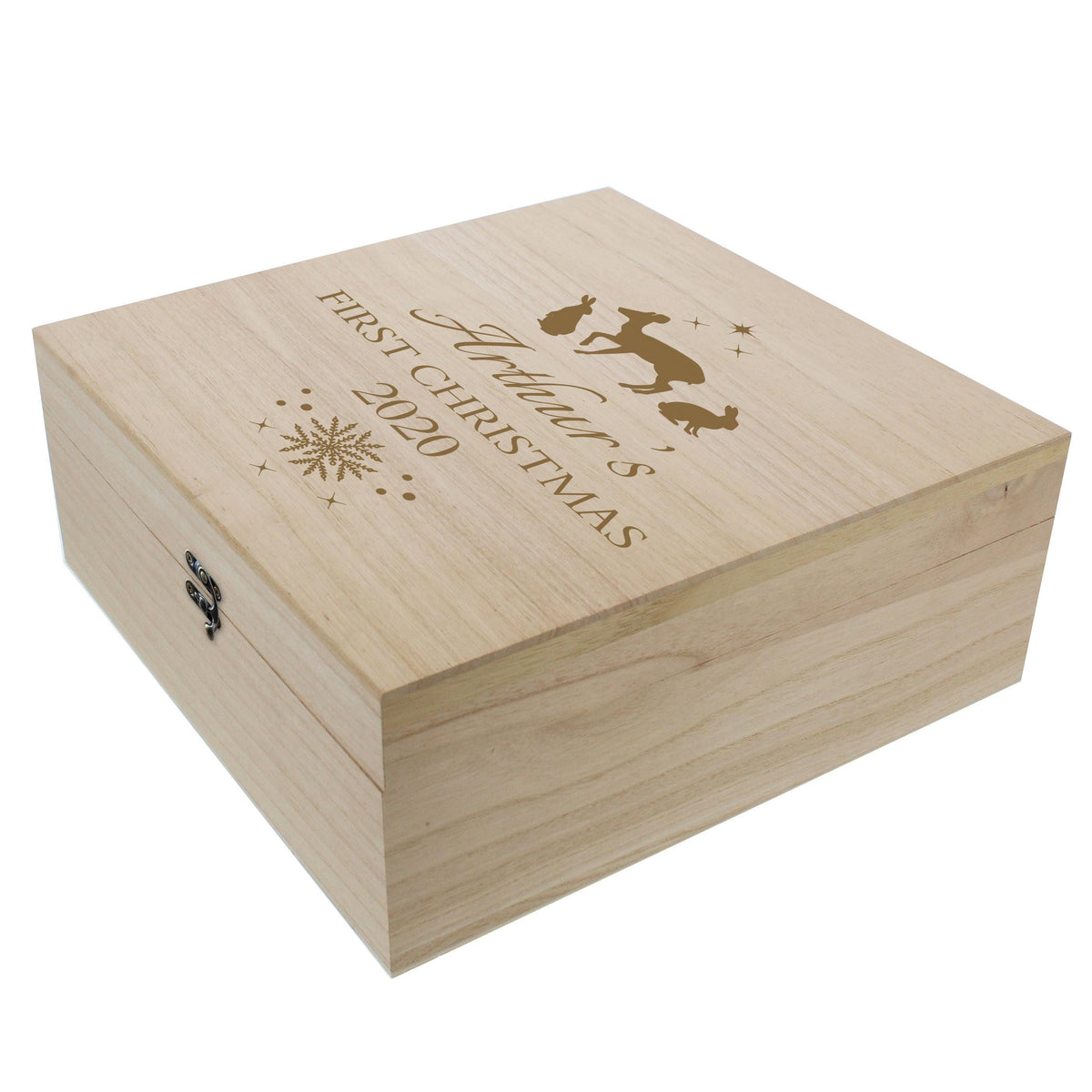 Personalised Memento Personalised Christmas Large Wooden Keepsake Box