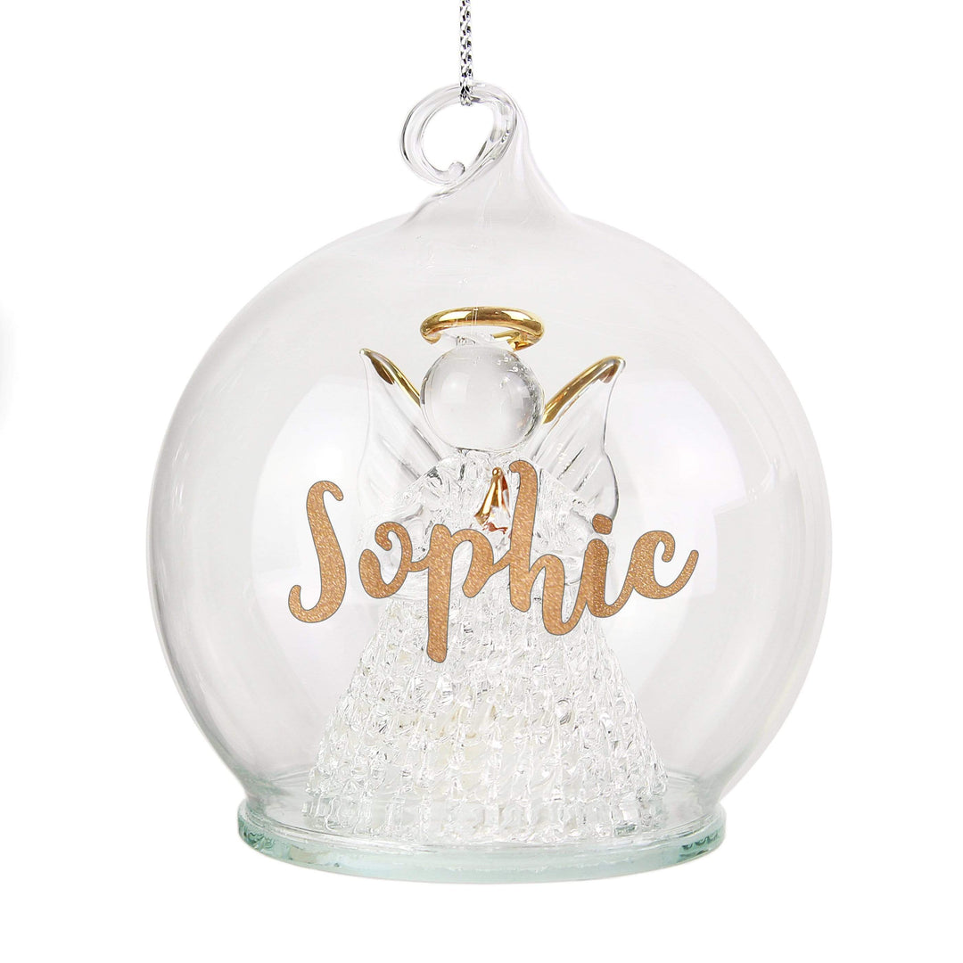 Personalised Memento Memorials Personalised Christmas LED Angel Bauble
